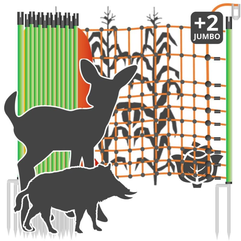 Wildabwehrzaun / Wildschweinabwehr - 50m / 2 Spitzen / 65cm 10460 Wildabwehrzaun / Wildschweinabwehr - 50m / 2 Spitzen / 65cm