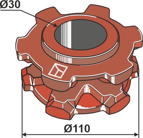 69-6-502 Nusskettenrad Ø110