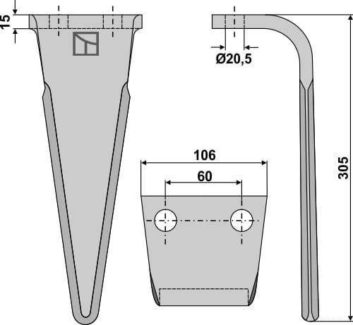 BL6177 Kreiseleggenzinken 305mm - passend zu Feraboli 7A48011 / Frost 04202
