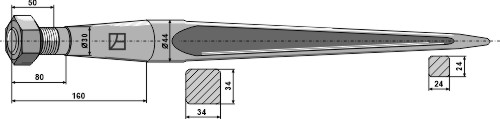 ET10499 Schwerlastzinken 810mm / M30x2