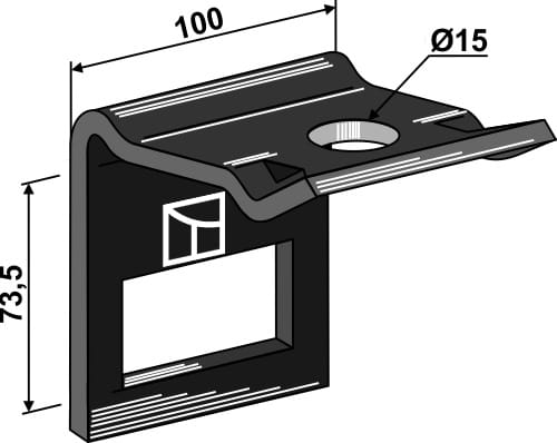 Halter für Zinken 70x12 - passend zu Köckerling 504003 ET65352 Halter für Zinken 70x12 - passend zu Köckerling 504003