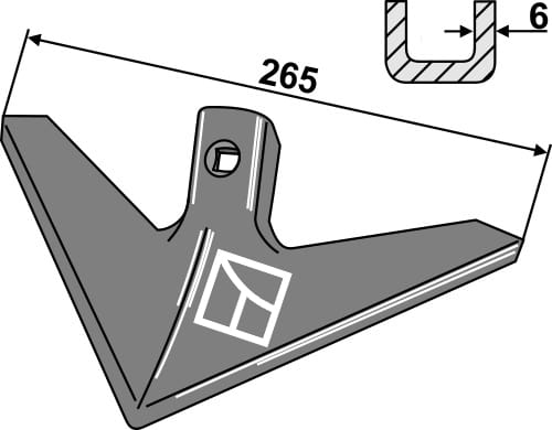 BL28210 Gänsefußschar 265mm - passend zu Farmet Kompaktomat 3000236 / Bednar KM060086