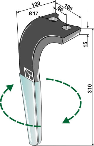 Kreiseleggenzinken Hartmetall 310mm R - passend zu Rabe 8411.62.03 - 8411.62.23 BL5891 Kreiseleggenzinken Hartmetall 310mm R - passend zu Rabe 8411.62.03 - 8411.62.23
