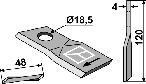 Mähmesser R - passend zu Fella 111725 / Kuhn 42066.01 / Pöttinger 434989 / Vicon VN90258700 / VN9935 ET33167 Mähmesser R - passend zu Fella 111725 / Kuhn 42066.01 / Pöttinger 434989 / Vicon VN90258700 / VN9935