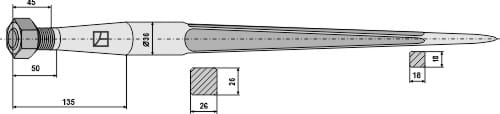 BLET63889 Frontladerzinken 800mm / M20x1,5