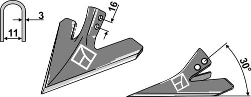 BL28443 Hackschar 180mm - passend zu Schmotzer 361461 / Einböck 15104S