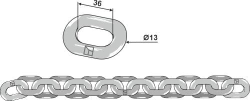 BL12953 Kratzbodenkette 13x36 - D5
