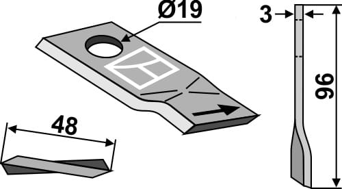 Rotorklinge - passend zu Krone 001513860 / Pöttinger 434979 BL4369 Rotorklinge - passend zu Krone 001513860 / Pöttinger 434979