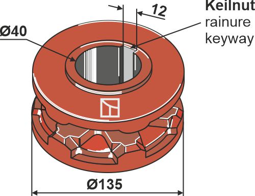 69-6-152 Nusskettenrad Ø135 - passend zu Fahr	06577063