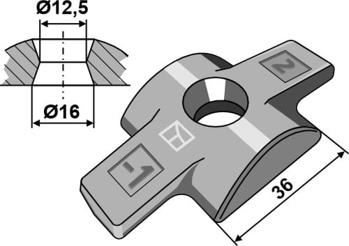 Zinkenhalter - passend zu Pöttinger 621333 10.ST-HH-52 Zinkenhalter - passend zu Pöttinger 621333