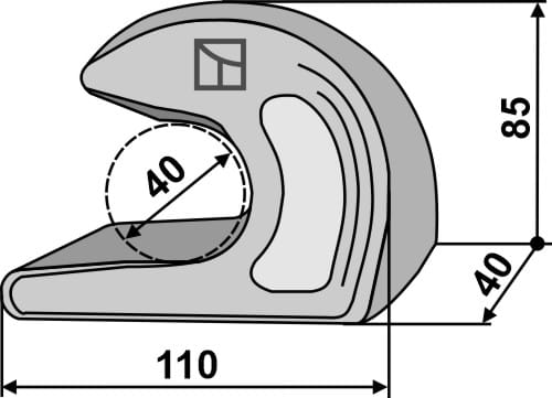 ET10383 Koppelhaken geschmiedet (Fanghaken)