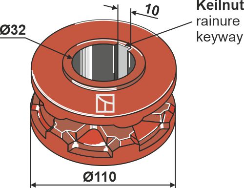 Nusskettenrad Ø110 - passend zu Fristein 270010961 69-6-251 Nusskettenrad Ø110 - passend zu Fristein 270010961