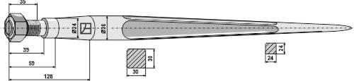 BL2619 Frontladerzinken 680mm / M22x1,5