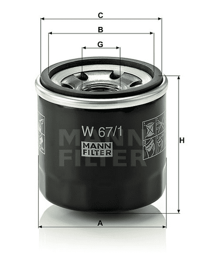 BLW671 Mann Filter W 67/1 Ölfilter SpinOn