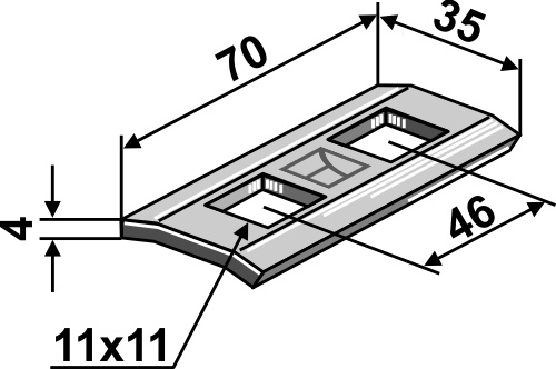 Halter Striegelzinken - 70 x 35 x 4mm