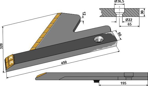BL28907 Flügelschar R - passend zu Agrisem SOC2012-331M / 2012332
