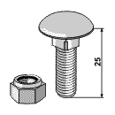 Flachrundschraube/Mutter 51-1037 25 mm M10x1,5 BL3043 Flachrundschraube/Mutter 51-1037 25 mm M10x1,5