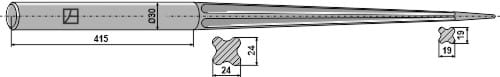 BL29468 Anschweißzinken 30mm x 900mm