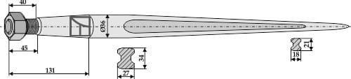 BL181405 Frontladerzinken 1400mm / M22x1,5