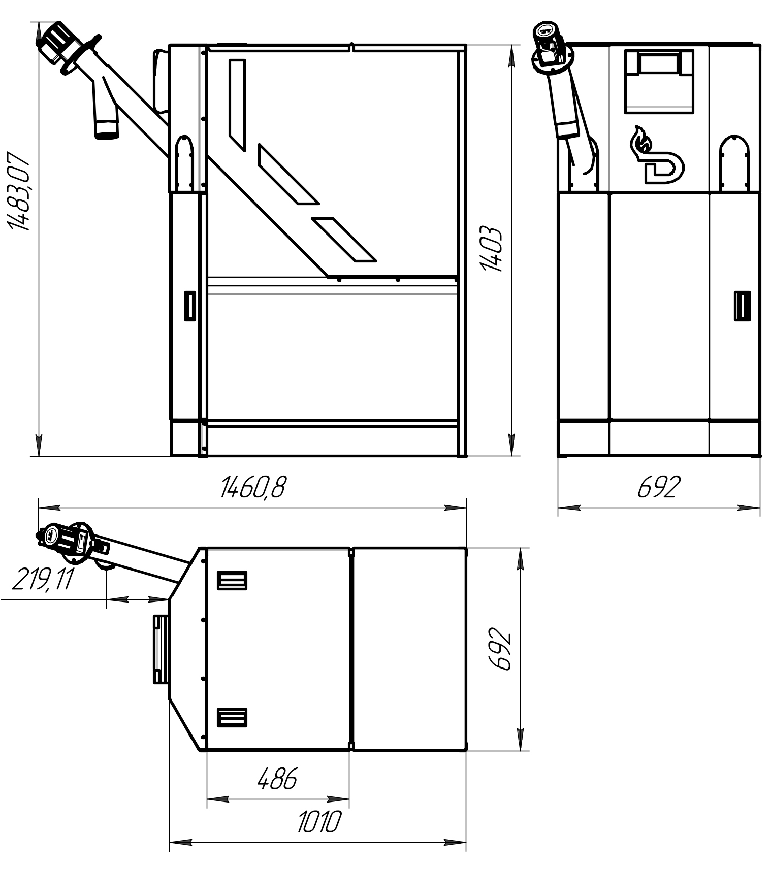 Pelletspeicher für Pelletbrenner - 450L