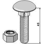 Flachrundschraube/Mutter 51-1028 45 mm M12x1,75 BL3034 Flachrundschraube/Mutter 51-1028 45 mm M12x1,75