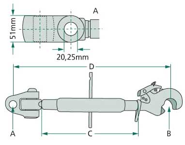 BL15732 Oberlenker mechanisch - passend zu John Deere