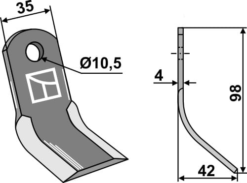 BL4258 Y- Messer - passend zu Müthing 00003435 / Zappator / Rapid