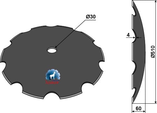 BL30093 Gezahnte Scheibe Ø510x4 - passend zu Väderstad 406513