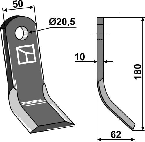 BL4254 Y- Messer - passend zu Maschio / Gaspardo / Zappator