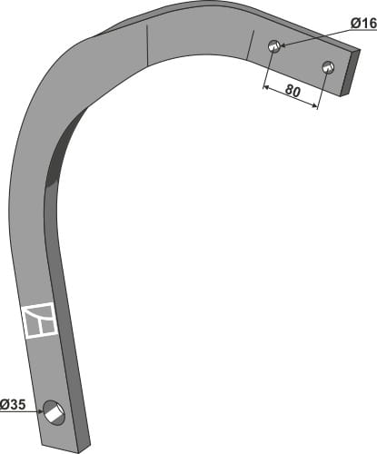 ET34290 Stiel 60x25 - links - passend zu Lemken 4128171