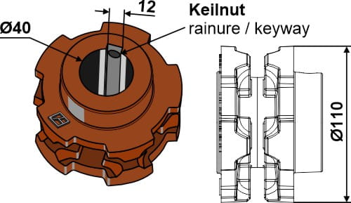 69-6-553 Nusskettenrad Ø110mm - passend zu Mengele