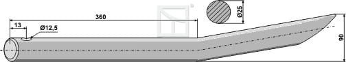 BL29425 Gebogener spitzer Zinken