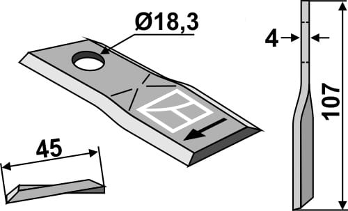 Mähmesser L - passend zu Kuhn 55903310 ET34765 Mähmesser L - passend zu Kuhn 55903310