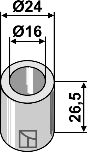 Buchse Ø24x26,5xØ16 - passend zu Kuhn A5406360 / Bomford 0280701 BL3543 Buchse Ø24x26,5xØ16 - passend zu Kuhn A5406360 / Bomford 0280701
