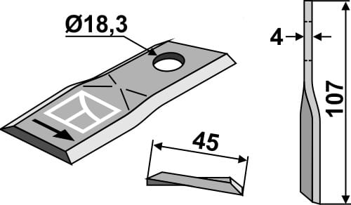 Mähmesser L - passend zu Kuhn 55903210 / Morra 14760 / Fort 14760 / New Holland 853819 ET34810 Mähmesser L - passend zu Kuhn 55903210 / Morra 14760 / Fort 14760 / New Holland 853819