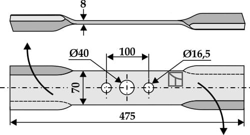 BL3740 Mähmesser 475mm R - passend zu Ilmer