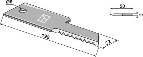 Gegenmesser - passend zu John Deere Z59033 / Biso 207100300 / 28.274.024.000 / 28-09Z BL4281 Gegenmesser - passend zu John Deere Z59033 / Biso 207100300 / 28.274.024.000 / 28-09Z