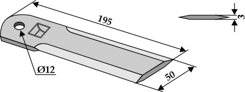 Häckslermesser - passend zu CLAAS 0000600300 / John Deere Z35241 ET018744 Häckslermesser - passend zu CLAAS 0000600300 / John Deere Z35241
