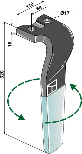 Kreiseleggenzinken L - passend zu Kuhn 52556500 BL27504 Kreiseleggenzinken L - passend zu Kuhn 52556500
