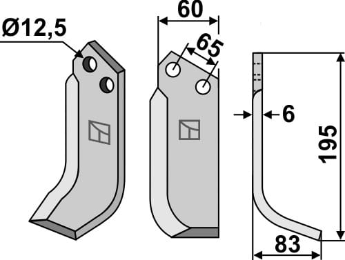 BL5523 Fräsmesser R - passend zu Maschio / Gaspardo 00566103