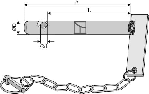 14-I-85 KAT I Steckbolzen mit Kette und Klappsplint