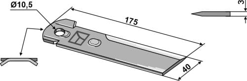 BL4318 Gegenmesser - passend zu Fortschritt / Rekord 40151 / Case 1322233C2 / Massey Ferguson D49005700