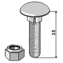 Flachrundschraube/Mutter 51-1030 35 mm M10x1,5 BL3036 Flachrundschraube/Mutter 51-1030 35 mm M10x1,5