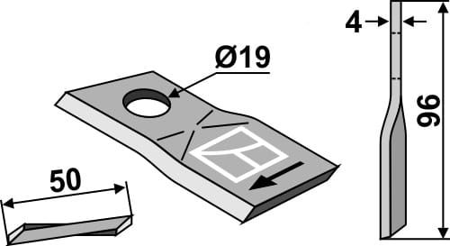 Rotorklinge - passend zu Krone 001466911 / 001466912 BL4362 Rotorklinge - passend zu Krone 001466911 / 001466912