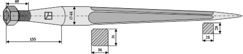 Schwerlastzinken 840mm / M27x1,5 - Strautmann 23201503 ET10396 Schwerlastzinken 840mm / M27x1,5 - Strautmann 23201503