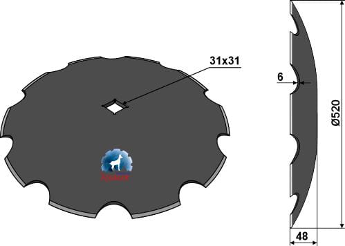 Gezahnte Scheibe Ø520x6 - passend zu RABE 63520721 BL30073 Gezahnte Scheibe Ø520x6 - passend zu RABE 63520721