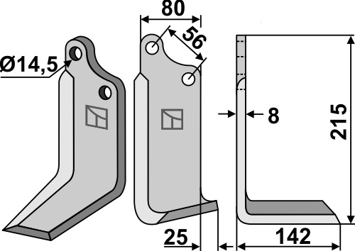 BL5505 Fräsmesser R - passend zu Maschio / Gaspardo 01110428
