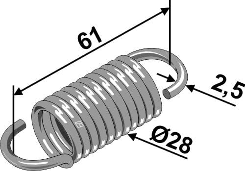 BL23901 Zugfeder 61xØ2,5xØ28 - passend zu Väderstad 265705