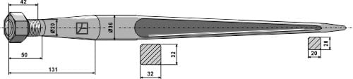 BL2634 Frontladerzinken 810mm / M20x1,5 - Kverneland 221151