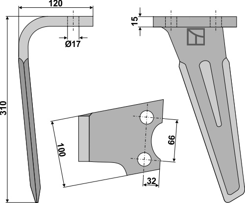 BL5880 Kreiseleggenzinken 310mm links - passend zu Schmotzer / Seima